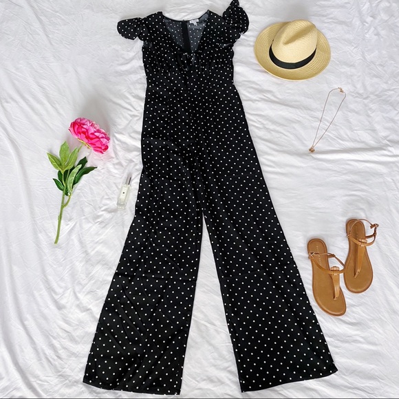 Black and White Polka Dot Jumpsuit (size M) - Picture 1 of 7